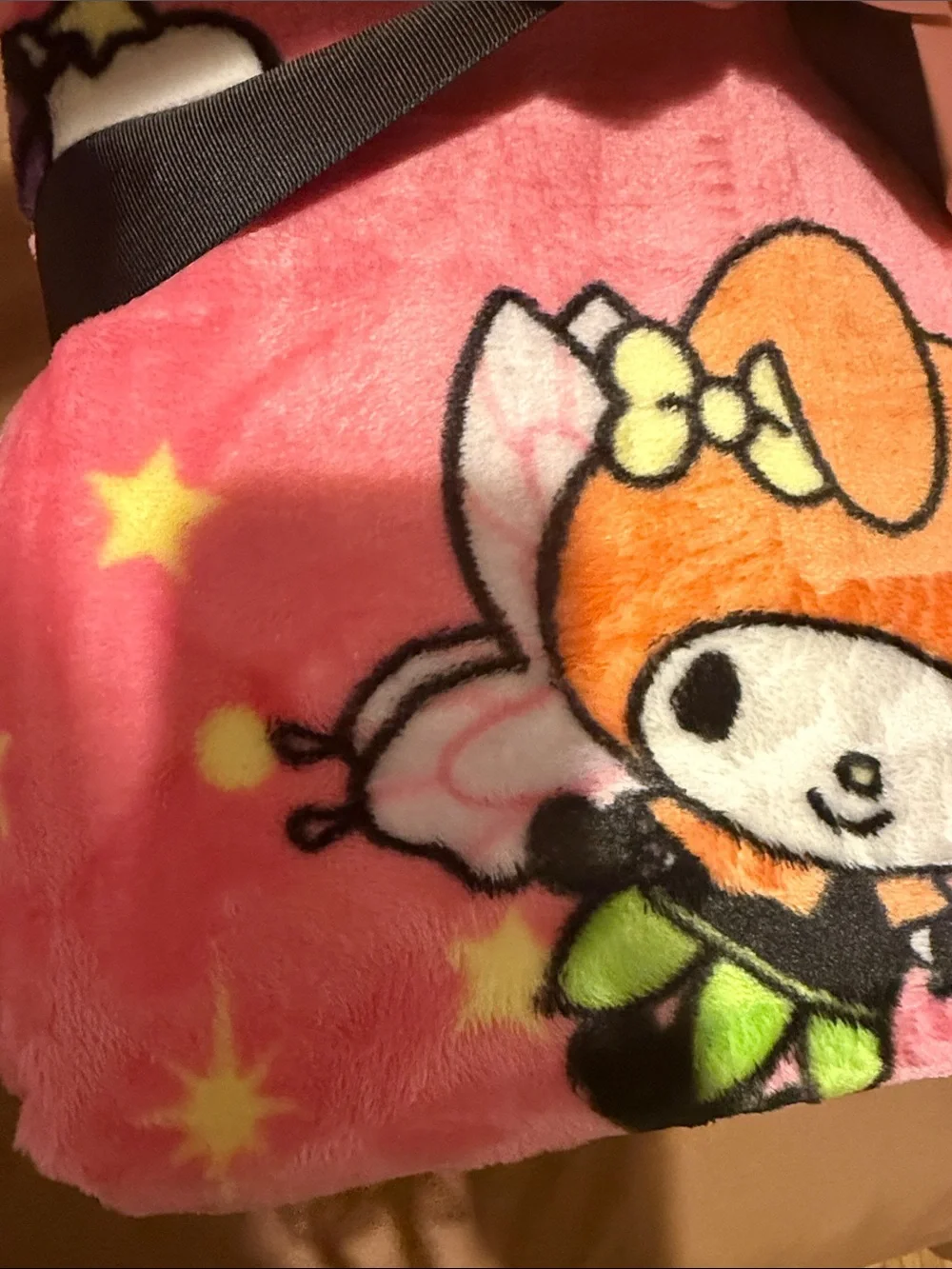 Hello Kitty Pink, Purple and Orange Halloween Themed Plush Throw Blanket #hk